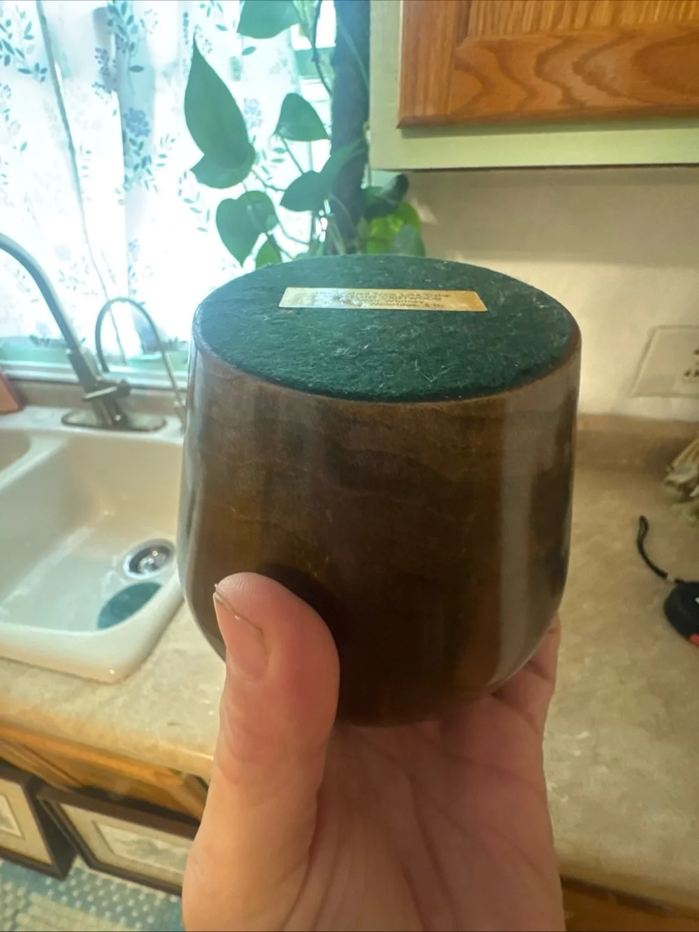 turned wood vase handcrafted by artist Walt Whitney From Lake Oahe Driftwood MCM